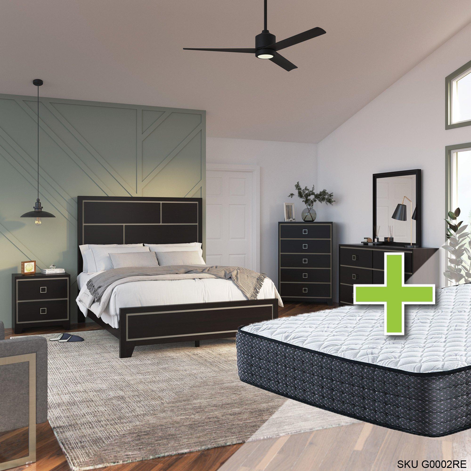 Rent to Own Oak Furniture West Cindi 6 Piece Queen Bedroom Set w/ 12